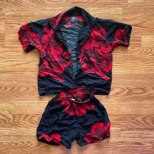 Hawaiian shirt and shirt matching set - 3-4t - gently used